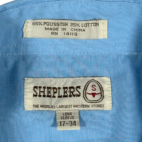 Vintage Sheplers Western Shirt Adult LARGE Blue Pearl Snap Cowboy Rodeo 90s