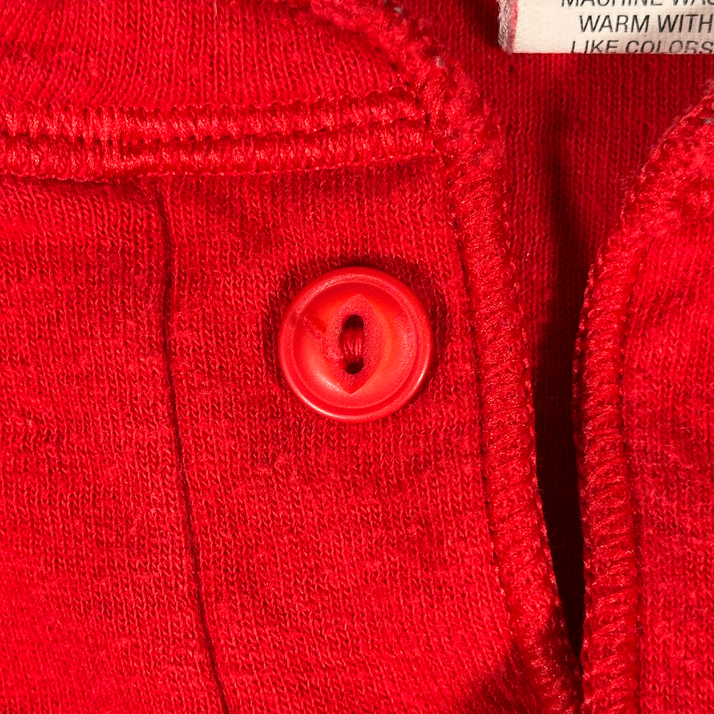 Vintage LL Bean Shirt Adult MEDIUM Red Henley River Drivers Cotton Wool Blend 80s