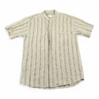 Vintage Studio X Shirt Adult MEDIUM Brown Beige Textured Stripe 90s