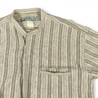 Vintage Studio X Shirt Adult MEDIUM Brown Beige Textured Stripe 90s