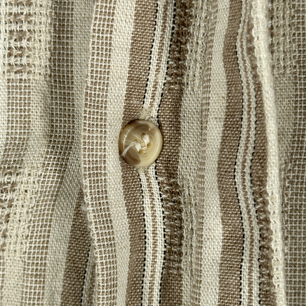 Vintage Studio X Shirt Adult MEDIUM Brown Beige Textured Stripe 90s-5 Vintage Studio X Shirt Adult MEDIUM Brown Beige Textured Stripe 90s