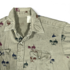 Vintage Western Shirt Adult EXTRA LARGE Green Cowboy Rodeo Weather Vane Cattle 90s