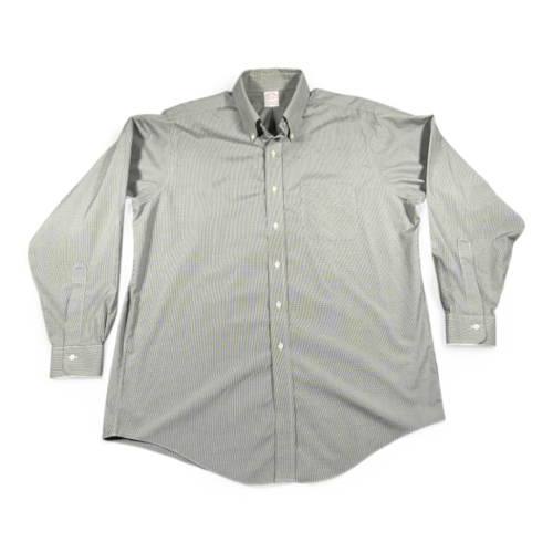 Brooks Brothers Shirt Adult EXTRA LARGE Black White Houndstooth Micro Check