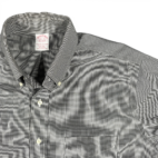 Brooks Brothers Shirt Adult EXTRA LARGE Black White Houndstooth Micro Check