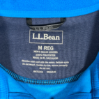 LL Bean Sweater Adult MEDIUM Blue Fleece Colorblock 1/4 Quarter Zip Pullover