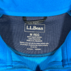 LL Bean Sweater Adult MEDIUM Blue Fleece Colorblock 1/4 Quarter Zip Pullover