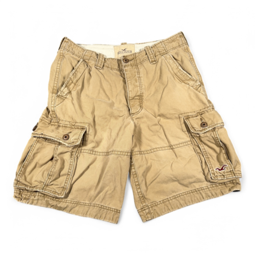 Hollister Cargo Shorts Mens 35 Brown Button Fly Utility Pockets Outdoors Y2K