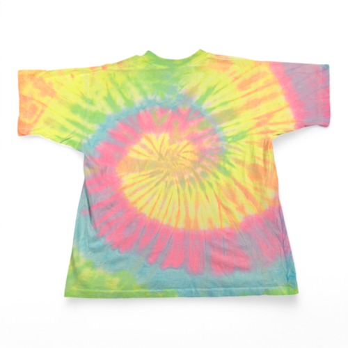 Vintage Gitano Shirt Adult MEDIUM Tie Dye Yellow Pink Rainbow Spiral 90s