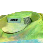 Vintage Gitano Shirt Adult MEDIUM Tie Dye Yellow Pink Rainbow Spiral 90s