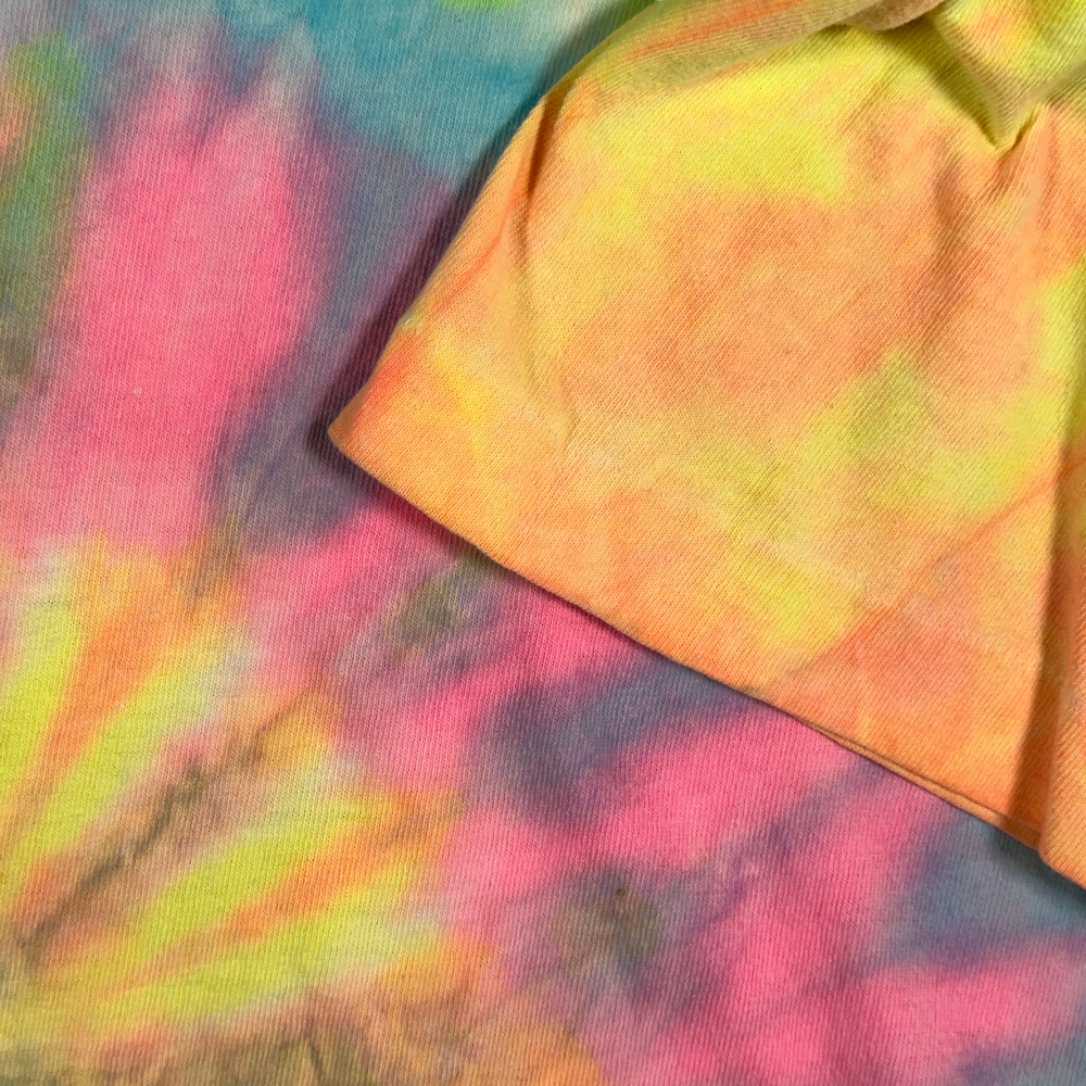 Vintage Gitano Shirt Adult MEDIUM Tie Dye Yellow Pink Rainbow Spiral 90s-4 Vintage Gitano Shirt Adult MEDIUM Tie Dye Yellow Pink Rainbow Spiral 90s