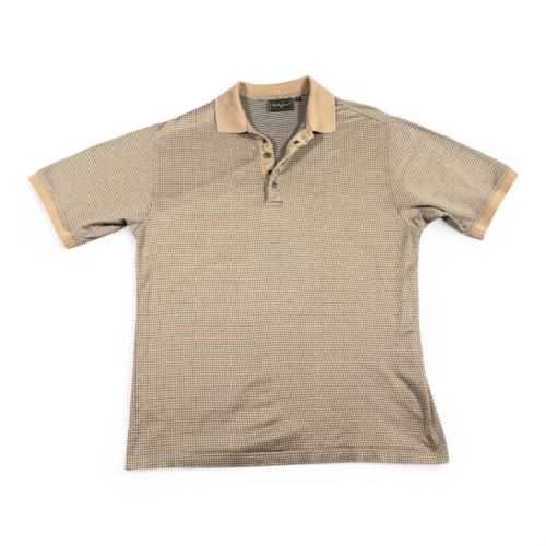 Vintage Bobby Jones Polo Shirt Adult MEDIUM Brown Diamond Golf 90s
