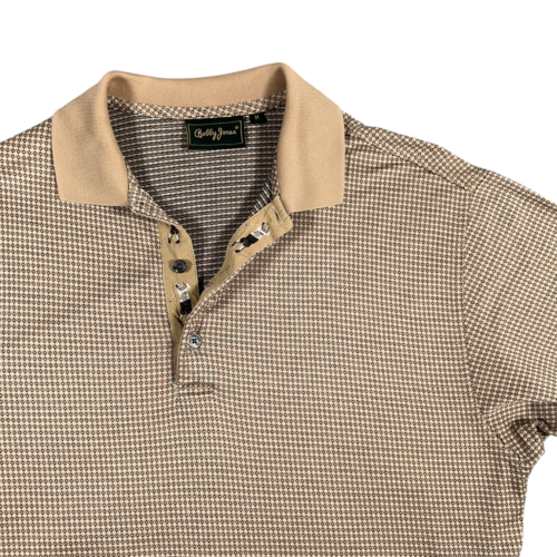 Vintage Bobby Jones Polo Shirt Adult MEDIUM Brown Diamond Golf 90s