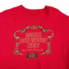 Vintage Christmas Sweater Adult LARGE Red Sweatshirt Religious Celebrate Jesus