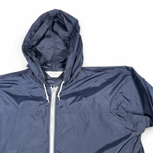 Eddie Bauer Jacket Adult EXTRA LARGE Blue Hooded Windbreaker Outdoor Softshell