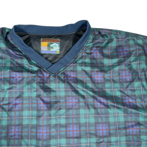 Vintage Forresters Sweater Adult XXL Blue Green Blackwatch Plaid Pullover 90s