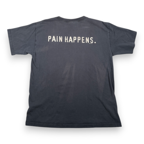 Vintage No Fear Shirt Adult LARGE Black Football Flames Pain Happens Grunge 90s