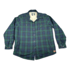 LL Bean Shirt Women EXTRA LARGE Blue Green Plaid Sherpa Lined Flannel Blackwatch