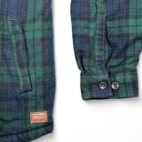 LL Bean Shirt Women EXTRA LARGE Blue Green Plaid Sherpa Lined Flannel Blackwatch