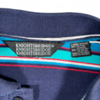 Vintage Knightsbridge Polo Shirt Adult MEDIUM Blue Red Green Striped Retro 90s