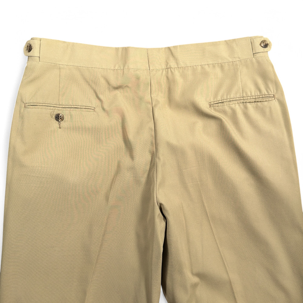 Vintage Izod Lacoste Pants Mens 35x31 Brown Khaki Flat Front Alligator Logo 70s