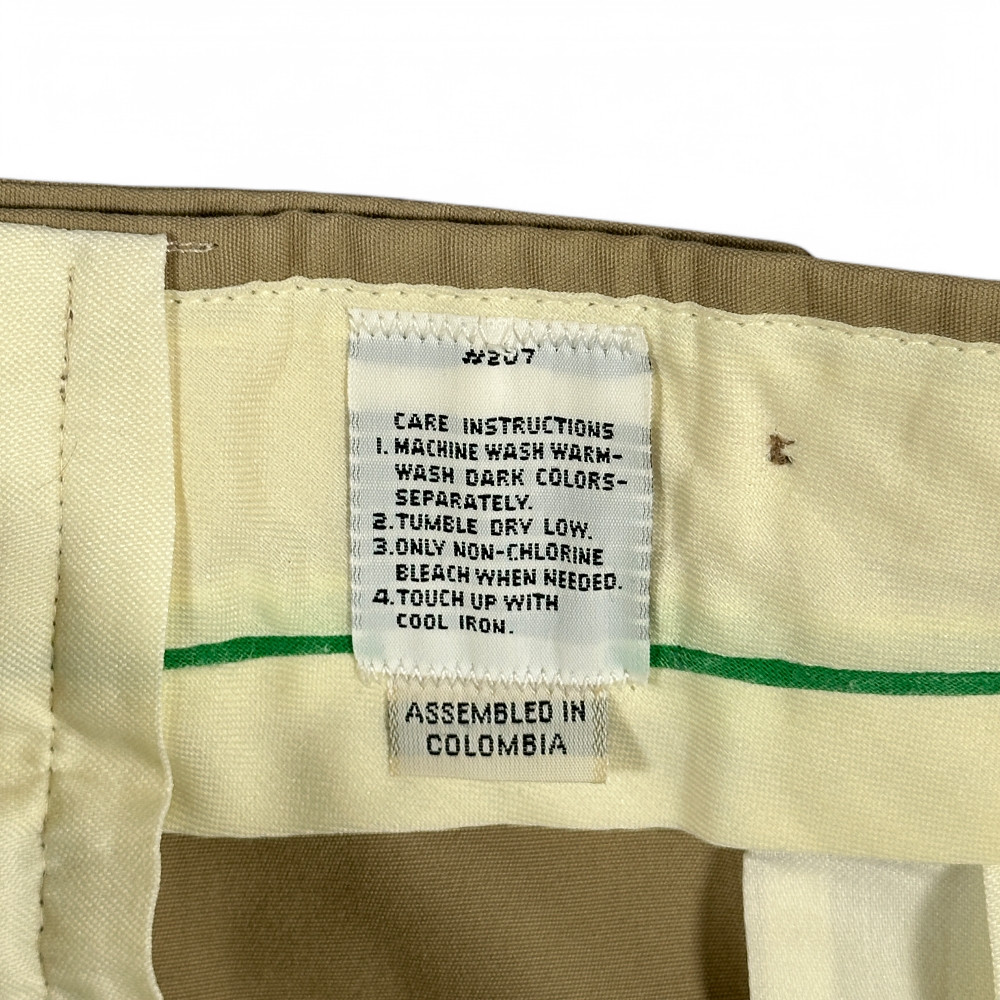 Vintage Izod Lacoste Pants Mens 35x31 Brown Khaki Flat Front Alligator Logo 70s