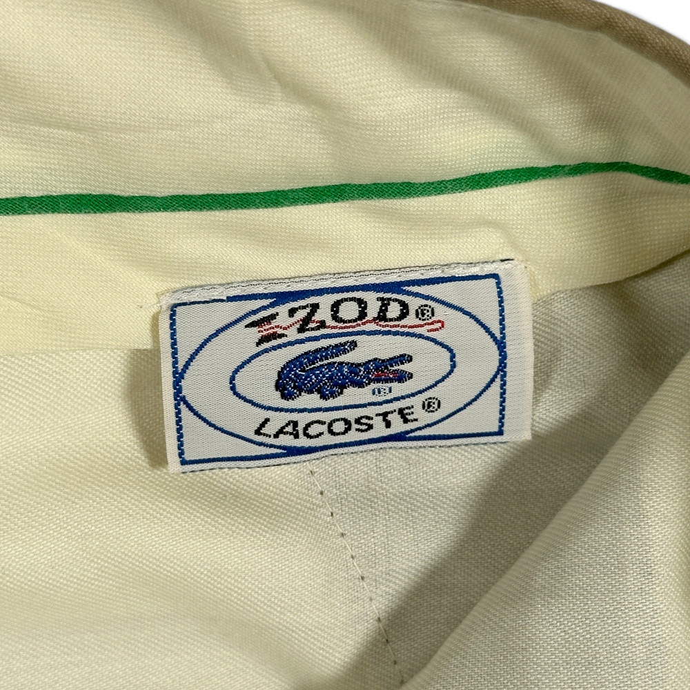 Vintage Izod Lacoste Pants Mens 35x31 Brown Khaki Flat Front Alligator Logo 70s