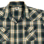 Ely Cattleman Western Shirt Adult 2XL XXL Brown Green Plaid Cowboy Pearl Snap