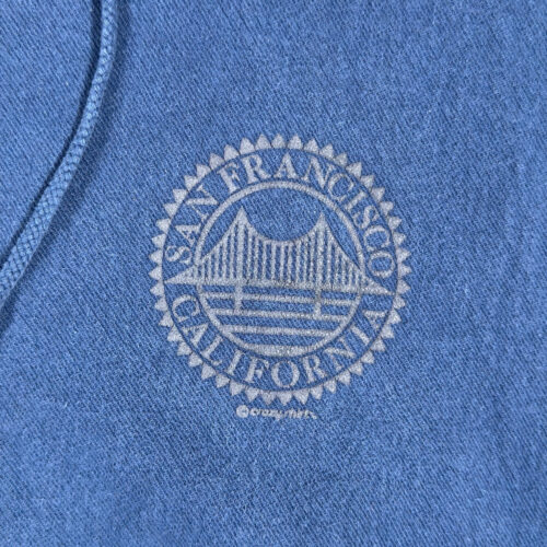 Vintage San Francisco Sweater Adult LARGE Blue Hoodie Crazy Shirts California 80s