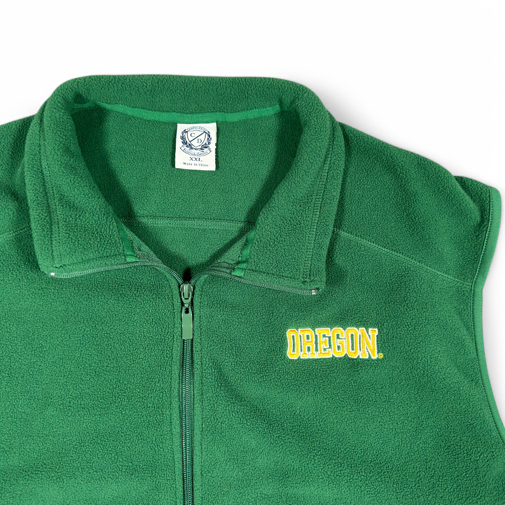 University of Oregon Vest Adult XXL Green Campus Drive Embroidered Fleece Y2K-2 University of Oregon Vest Adult XXL Green Campus Drive Embroidered Fleece Y2K