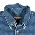 Eddie Bauer Shirt Adult EXTRA LARGE Blue Denim Dark Wash Cotton Outdoor Y2K