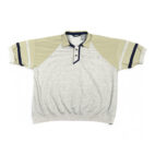 Vintage Envoy Polo Shirt Adult LARGE Grey Green Blue Colorblock Banded Golf 90s