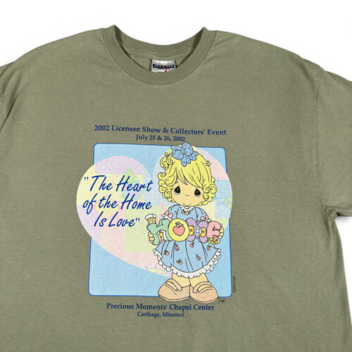 Vintage Precious Moments Shirt Adult LARGE Green Collector Event Collectible Y2K