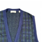 Vintage Murano Sweater Vest Adult LARGE Blue Green Blackwatch Plaid Cardigan 90s