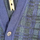 Vintage Murano Sweater Vest Adult LARGE Blue Green Blackwatch Plaid Cardigan 90s