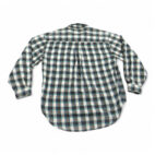 Vintage Levis Shirt Adult LARGE Gray Green Blue Plaid Grunge Button Down 90s