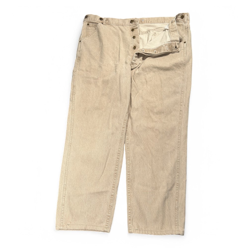 Vintage LL Bean Jeans Mens 42x28 Brown Button Fly Workwear Union USA Made 70s