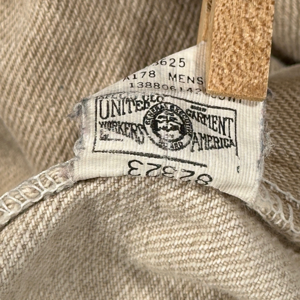 Vintage LL Bean Jeans Mens 42x28 Brown Button Fly Workwear Union USA Made 70s