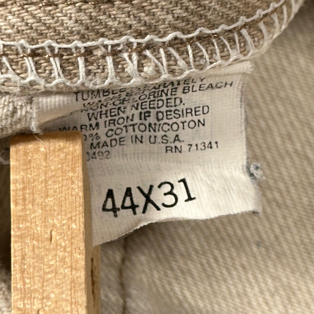 Vintage LL Bean Jeans Mens 42x28 Brown Button Fly Workwear Union USA Made 70s