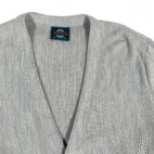 Vintage Jantzen Sweater Adult LARGE Gray Button Up Knit Cardigan USA Made 80s
