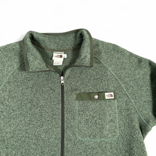 North Face Jacket Adult LARGE Green Gordon Lyons Fleece Pockets Outdoor Full Zip