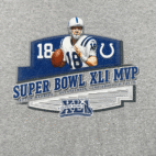 Vintage Peyton Manning Shirt Adult LARGE Gray Indianapolis Colts Super Bowl XLI MVP Y2K