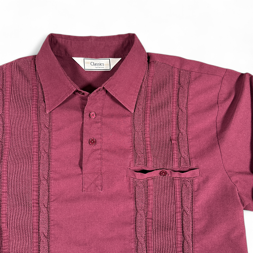 Vintage Classics by Palmland Polo Shirt Adult LARGE Red Cable Knit 90s-2 Vintage Classics by Palmland Polo Shirt Adult LARGE Red Cable Knit 90s