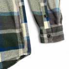 Orvis Jacket Shirt Adult MEDIUM White Blue Grey Plaid Flannel Cotton Heavyweight