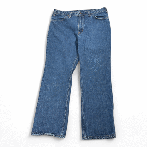 Vintage Plain Pockets Jeans Mens 34x28 Blue Dark Wash Denim 80s
