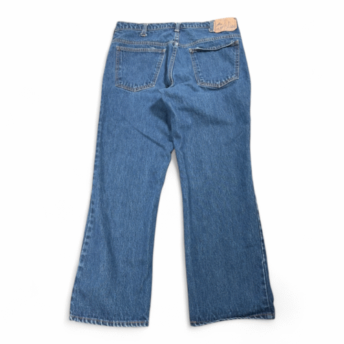 Vintage Plain Pockets Jeans Mens 34x28 Blue Dark Wash Denim 80s
