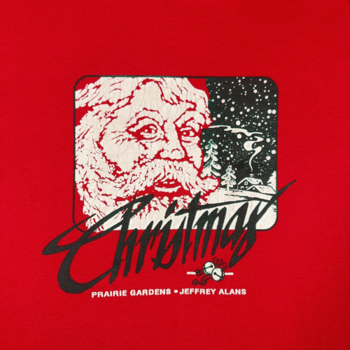 Vintage Christmas Shirt Adult EXTRA LARGE Red Santa Jeffrey Alans Holidays 90s