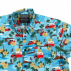 Dixxon Flannel Hawaiian Shirt Adult LARGE Blue Snap On Tools Floral Limited Ed