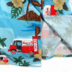 Dixxon Flannel Hawaiian Shirt Adult LARGE Blue Snap On Tools Floral Limited Ed