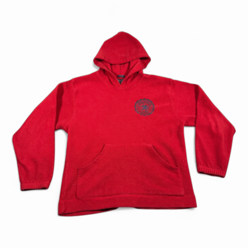 Vintage Abercrombie and Fitch Hoodie Adult MEDIUM Red Fleece Muscle Fit Crest Logo 90s