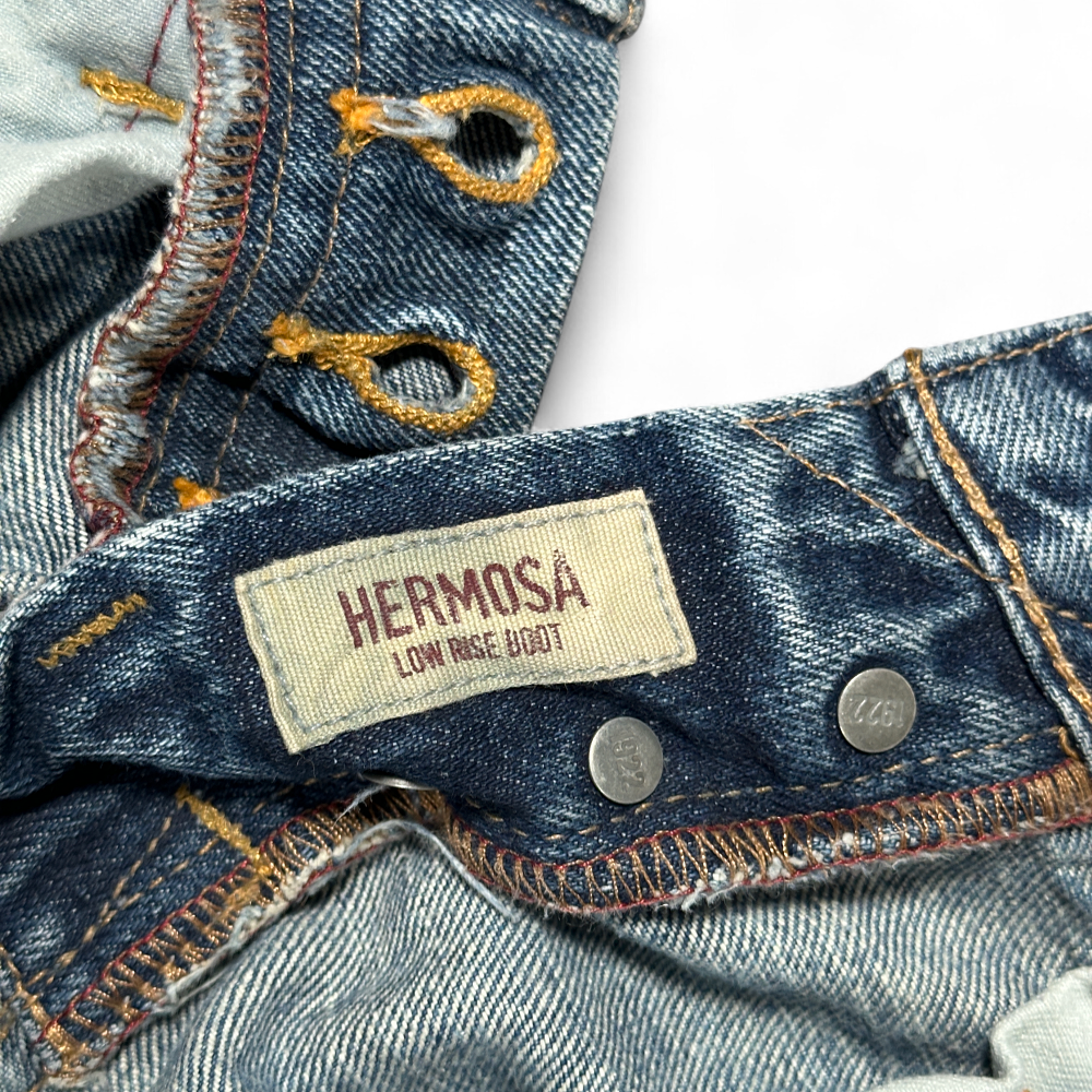 Hollister Jeans Mens 28x30 Blue Hermosa Low Rise Bootcut Button Fly Denim Y2K